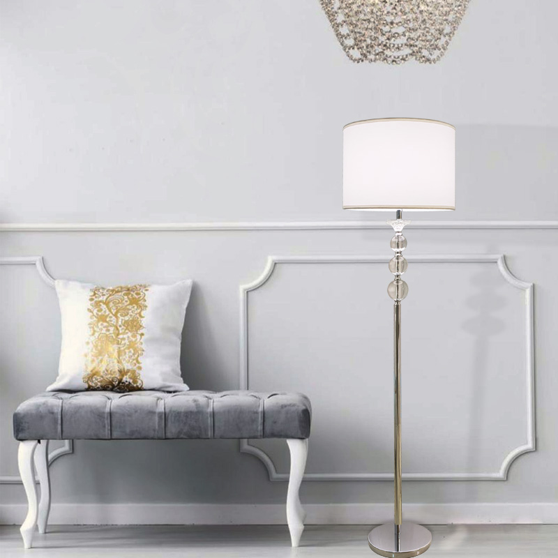 美式乡村卧室立式地灯轻奢后现代简约餐厅水晶球客厅书房落地灯