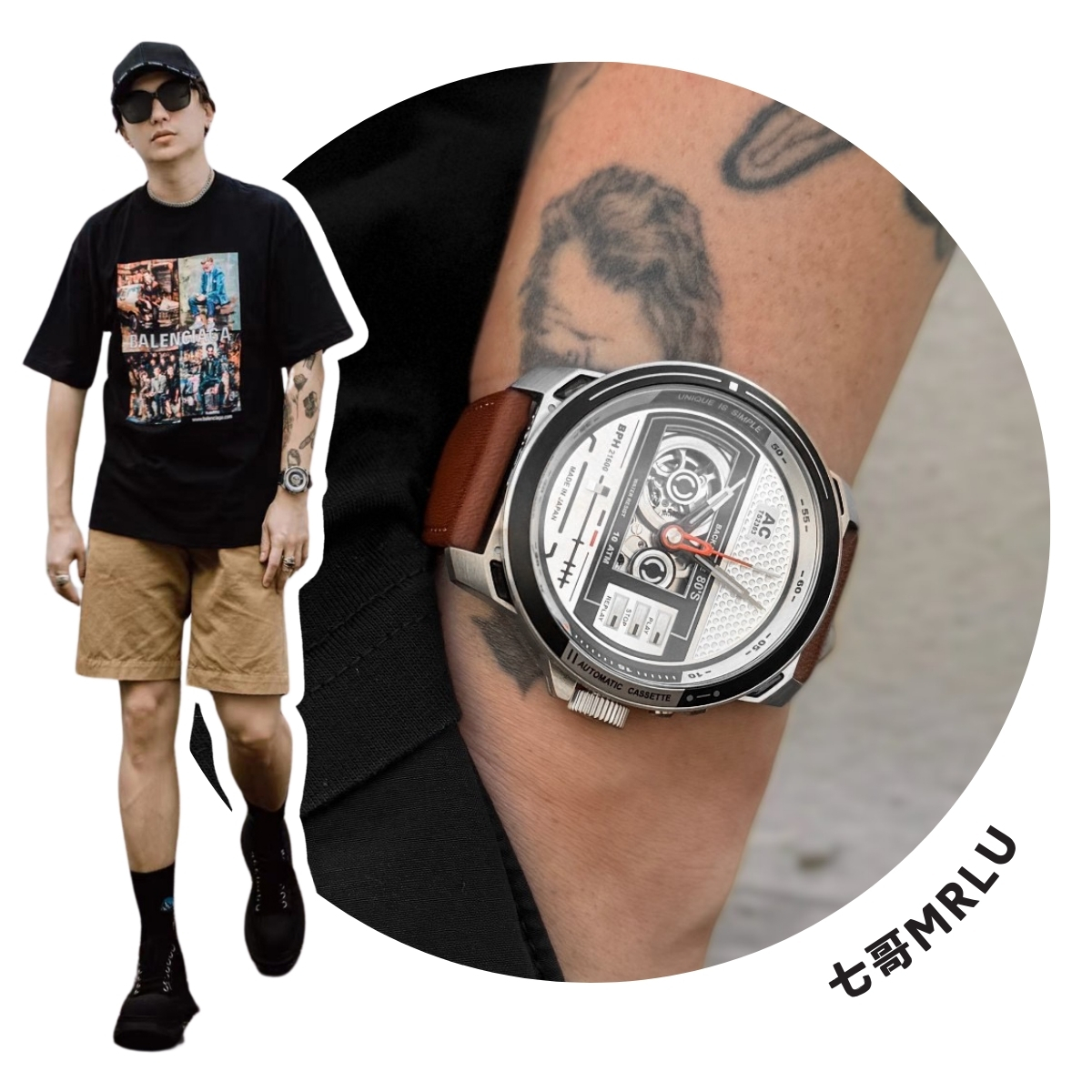 清仓特价库存甩卖！Tacs复古录音带机械表最新款Cassette小众个性