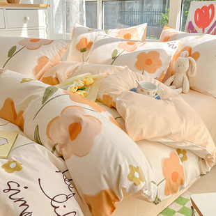 全棉纯棉床上四件套2024新款 四季 床单被套宿舍床笠三件套床上用品