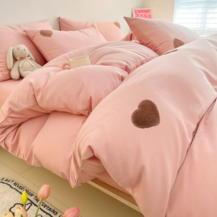 100%全棉卡通系四件套纯棉毛巾绣新款床单被套床笠三件套床上用品