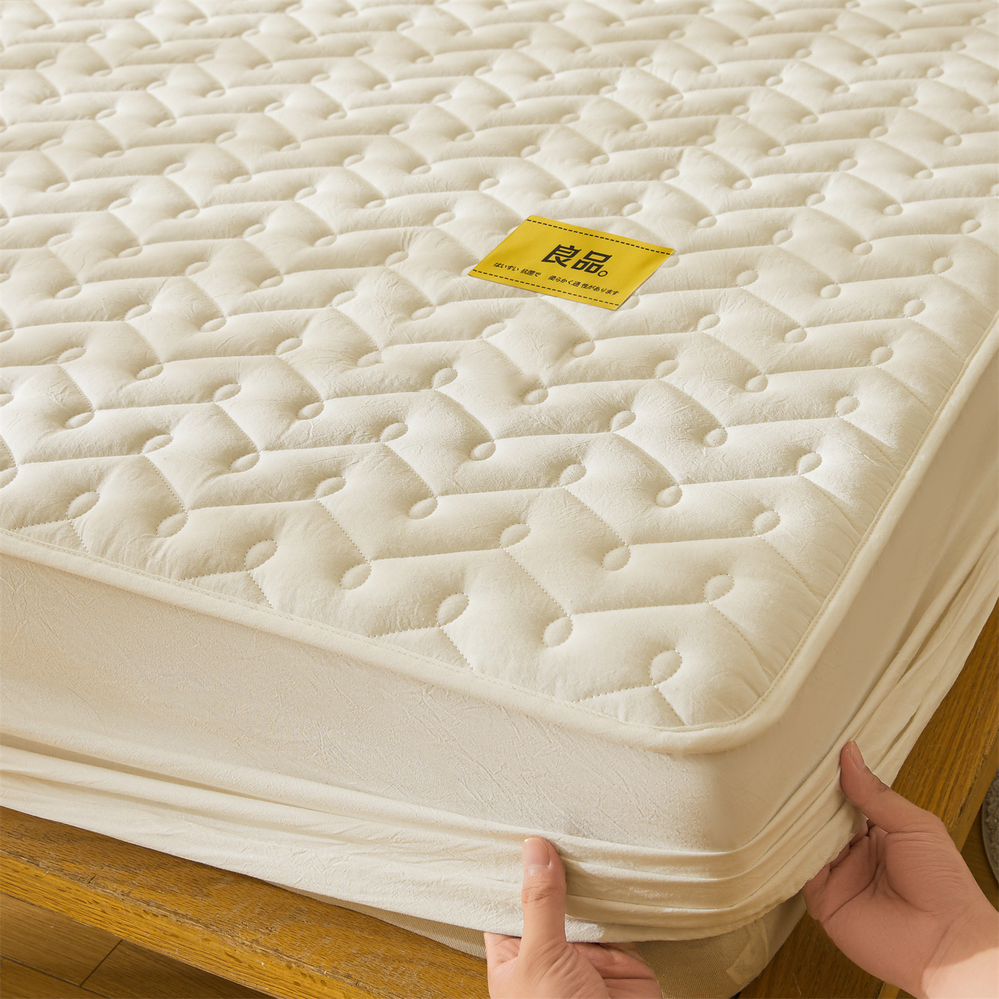 A类纯棉四季夹棉床笠床垫保护罩