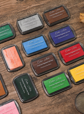 CA大号多用印台印泥印章手帐DIY橡皮章布纸木用16色布面不褪色