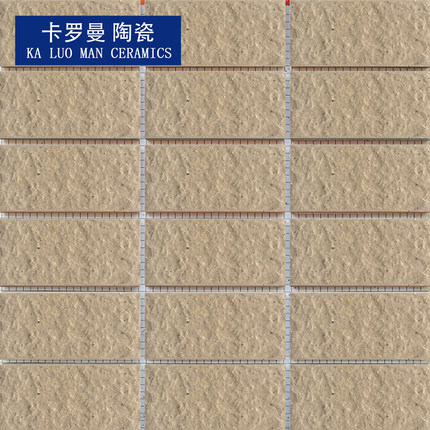 惠州德洲城罗马印象花园外墙砖4.5×9.5厘米黄色带黑点麻面简约