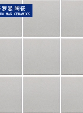 95×95mm浅灰色磨砂平面外墙瓷砖室外小块方砖通体砖纸皮砖外墙装
