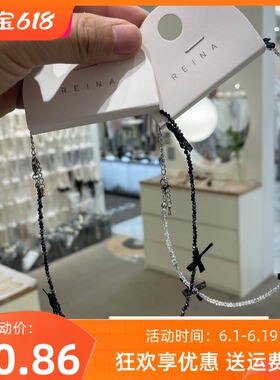 韩国东大门锁骨链闪钻蝴蝶结新款冷淡风项链日韩ins风少女颈链