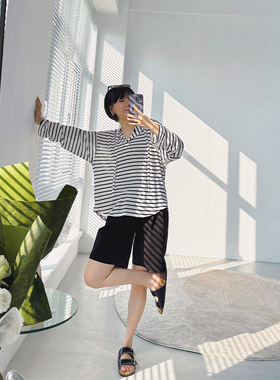 糖皮出品 孤帆远影 帅气随性工装感 夏季纯棉小金币黑色工装中裤