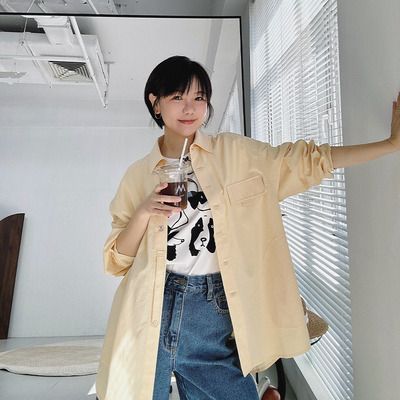 糖皮出品 静水长流 异型贝壳纽扣 天丝与棉 夏季宽松帅气大衬衫