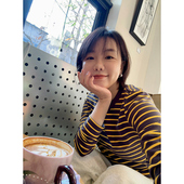 散文诗 肘部撞色贴布 冬季 糖皮出品 减龄长袖 条纹TEE