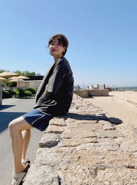 糖皮出品 松弛自在 侧缝撞色毛边 水洗磨白 夏季纯棉牛仔中裤