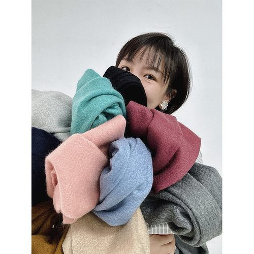 糖皮出品 冬日焰火 内蒙古阿尔巴斯羊绒 冬季保暖多色围巾