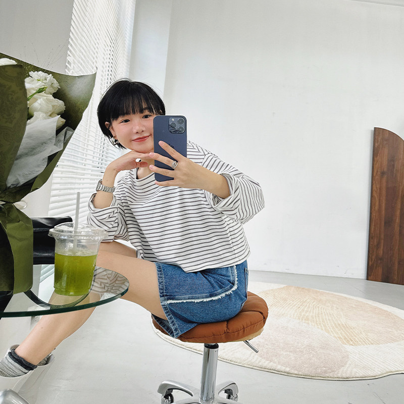 浅草没马蹄条纹两件套TEE