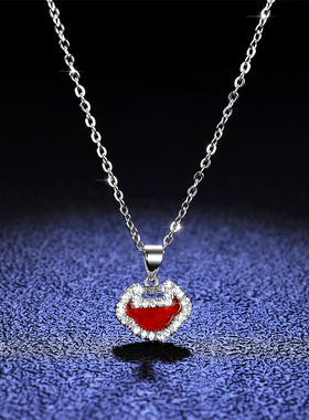 18k金红色平安锁好运项链