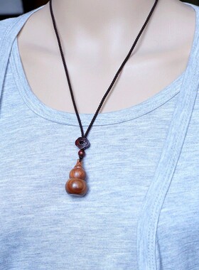 可打开项链绳子吊坠男女木质