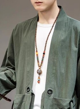 百搭佛珠毛衣链木质圆珠男女