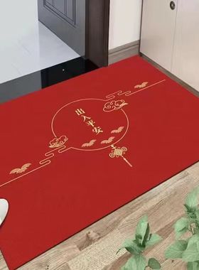 入户门地垫家用喜庆门垫客厅玄关进门口脚垫红色地毯大门红色垫子