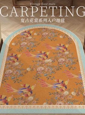 轻奢入户门垫美式地垫加厚耐脏玄关进门脚垫吸水耐脏门口垫子家用
