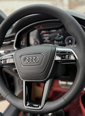 适用于奥迪A6L Q5 A7Q2L手缝方向盘套A4LA3A8L专用真皮把套A1A5Q3