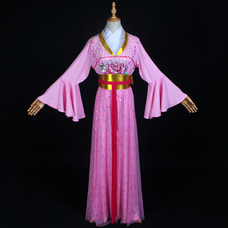 花旦衣越剧黄梅戏戏曲服装秧歌舞蹈女演出服小袖口724仿真丝
