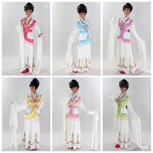 花旦衣戏曲服装 795 三件套云肩包裙腰带拼色花旦戏服小姐衣服古装