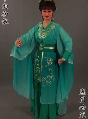 越剧白蛇传小青服装白蛇盗仙草608绿色