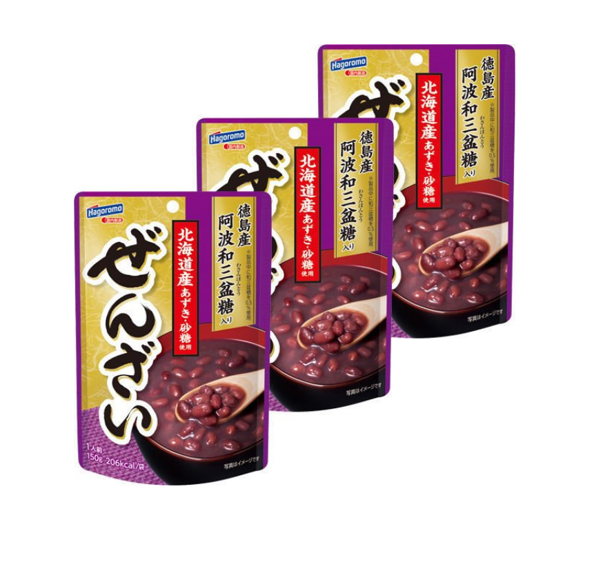 日本直邮朝日速食粥北海道十胜产红豆葡萄糖丸甜品粥代餐食品3袋