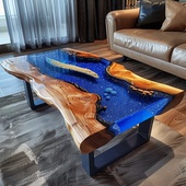 环氧树脂河流桌茶几创意个性 小户型客厅家用简约现代轻奢桌子020