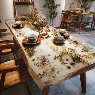 小户型客厅家用简约现代轻奢桌072233 环氧树脂河流桌茶几创意个性