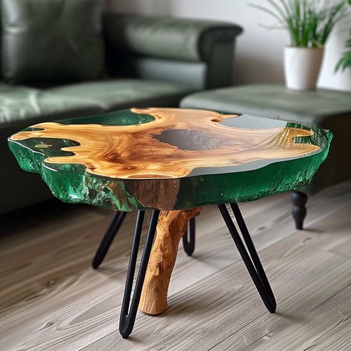 环氧树脂河流桌茶几创意个性小户型客厅家用简约现代轻奢桌子007