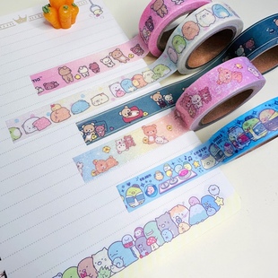 饰素材细闪贴文具 角落生物和纸胶带15mm×12m手帐装 日本san