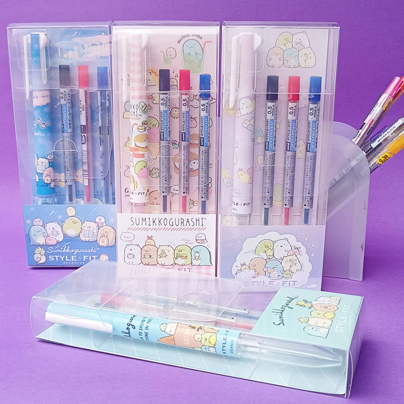 일본 SAN-X 코너 바이오 스타일 핏 미츠비시 학생 쓰기 0.5MM 중간 오일 펜 3색 모듈 펜