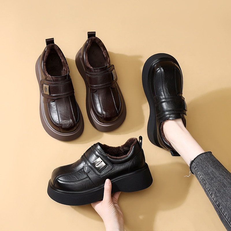小皮鞋厚底女2026秋冬新款百搭jk复古英伦风乐福鞋增高单鞋大码41,女鞋,浅口单鞋,淘宝优惠券,粉丝福利购,淘宝优惠卷