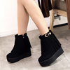 Winter boots Autumn and winter Bootie Muffin bottom Women's Shoes Fringed boots With slope The thickness of the bottom Women's Boots keep warm The increase in Snow boots