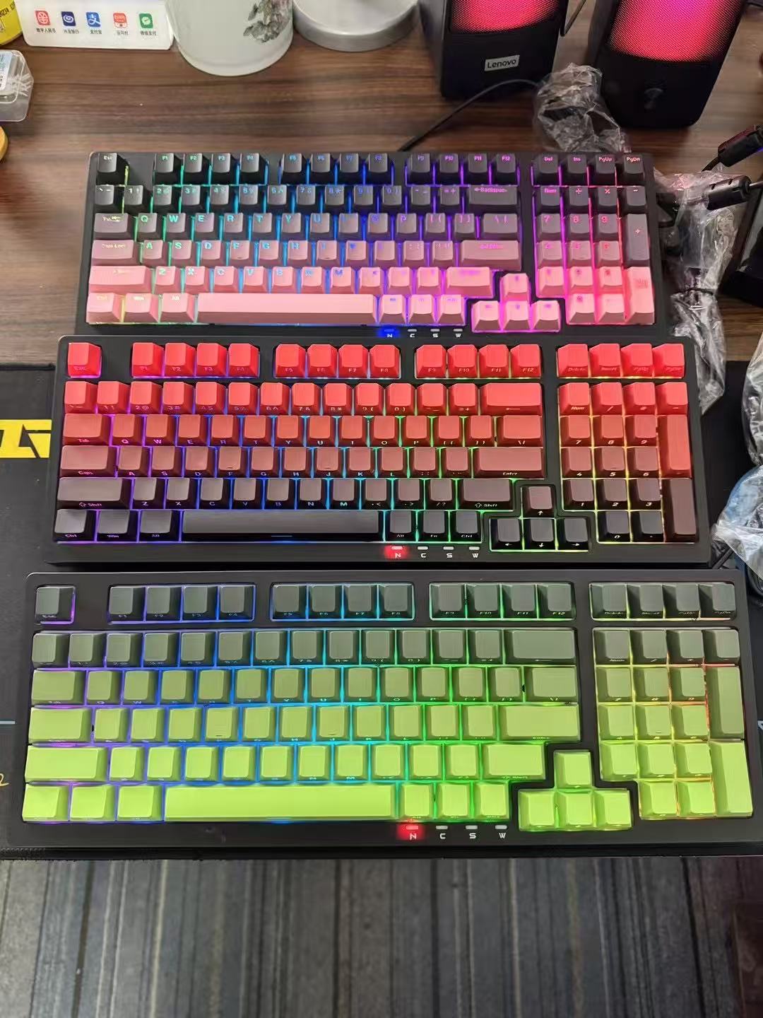 全新GPTX甲品GK98光轴机械键盘98键网吧同款混光跑马灯游戏防水
