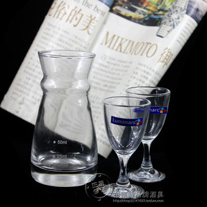 乐美雅 玻璃白酒杯烈酒杯分酒壶倒酒壶温酒壶烈酒盅带刻度酒壶