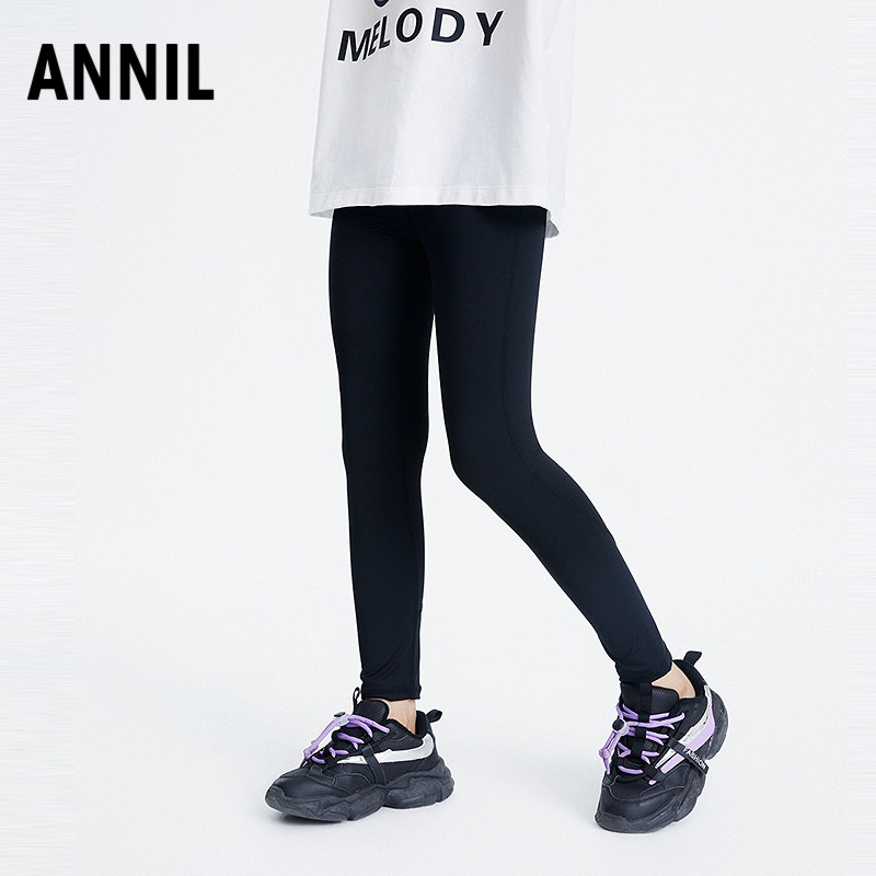 安奈儿童装女童打底九分裤2025夏新款休闲贴身弹力运动瑜伽裤子