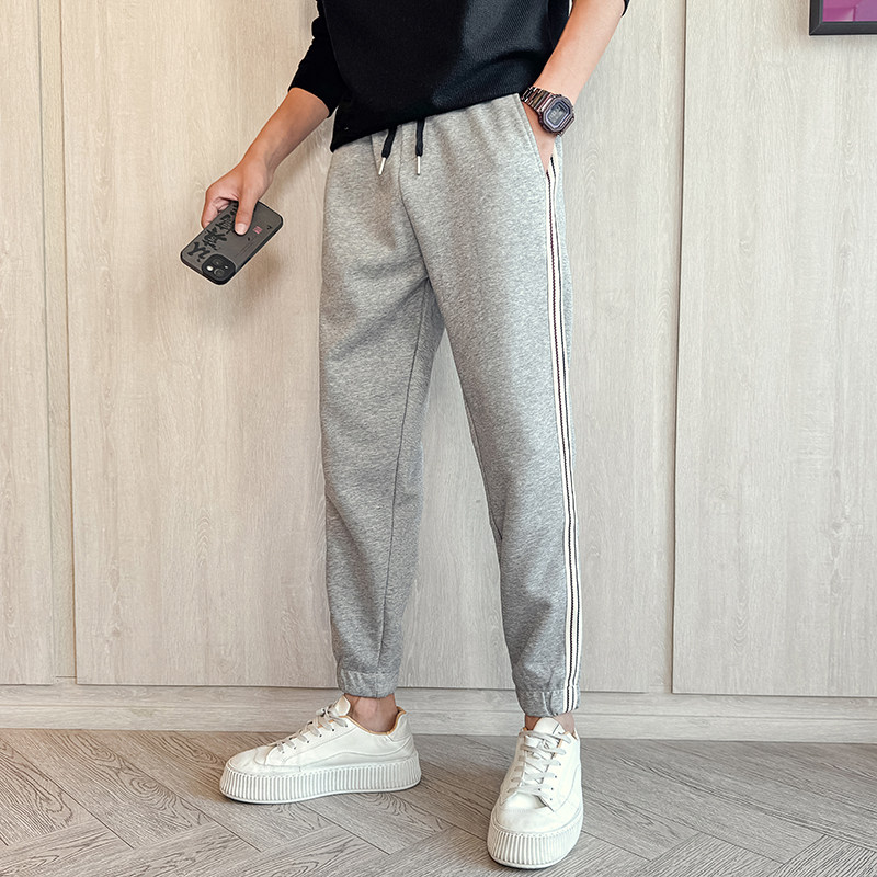 2026春季新款条纹卫裤男潮牌束脚拼接休闲长裤运动裤1001B180P58，男装休闲裤，星座1001
