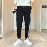 2026春季新款卫裤男潮牌束脚条纹拼接休闲长裤运动裤1001B182P58，男装休闲裤，星座1001