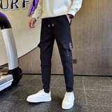 2026春季新款束脚休闲长裤男修身小脚拼接工装裤子1001B238P48，男装工装外套，星座1001