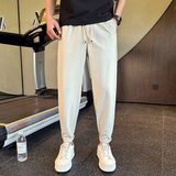 2026春季新款休闲裤男潮牌宽松纯色束脚运动裤九分裤1001B205P58，女装休闲裤，星座1001