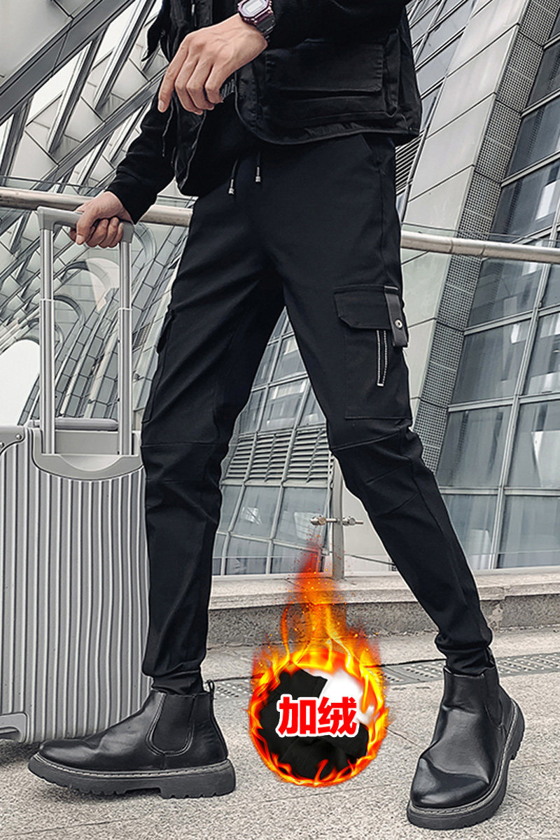 2025秋冬加绒休闲裤男束脚长裤修身小脚工装裤1001K746P48加绒P58,男装工装外套,星座1001