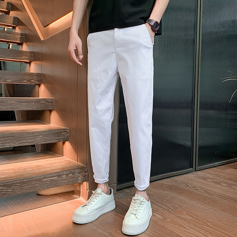 2026春季新款小西装裤休闲裤男修身小脚九分纯色百搭1001B84P45,男装西服套装,星座1001