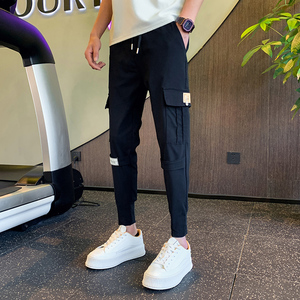 2026春季休闲裤男工装裤帅气修身小脚百搭束脚九分裤1001B66P48，男装工装外套，星座1001