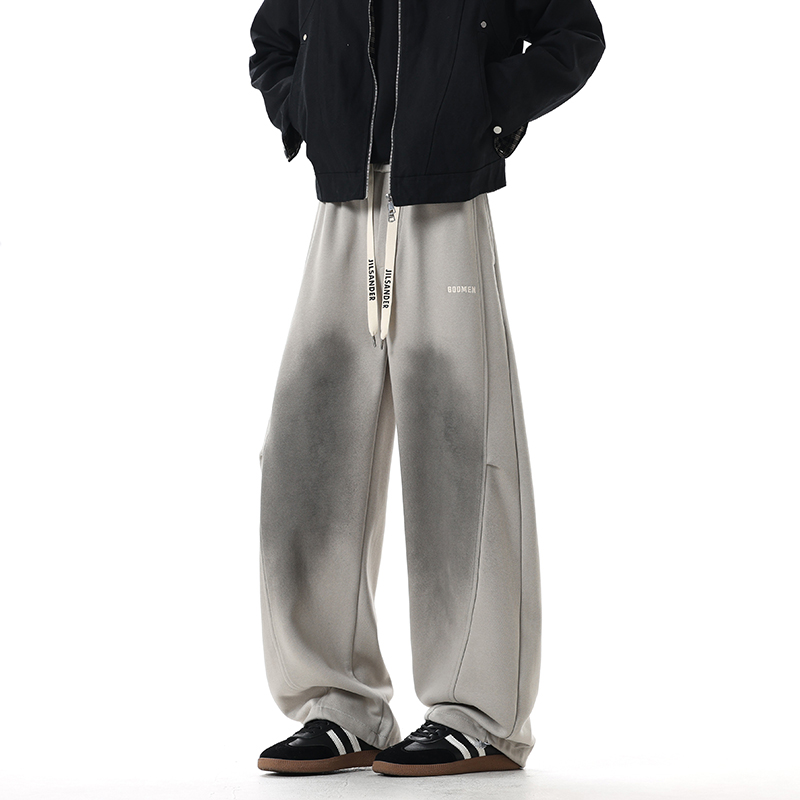 2025秋冬加厚卫裤男士直筒宽松休闲拼接运动裤阔腿裤1001GF26P68，男装休闲裤，星座1001