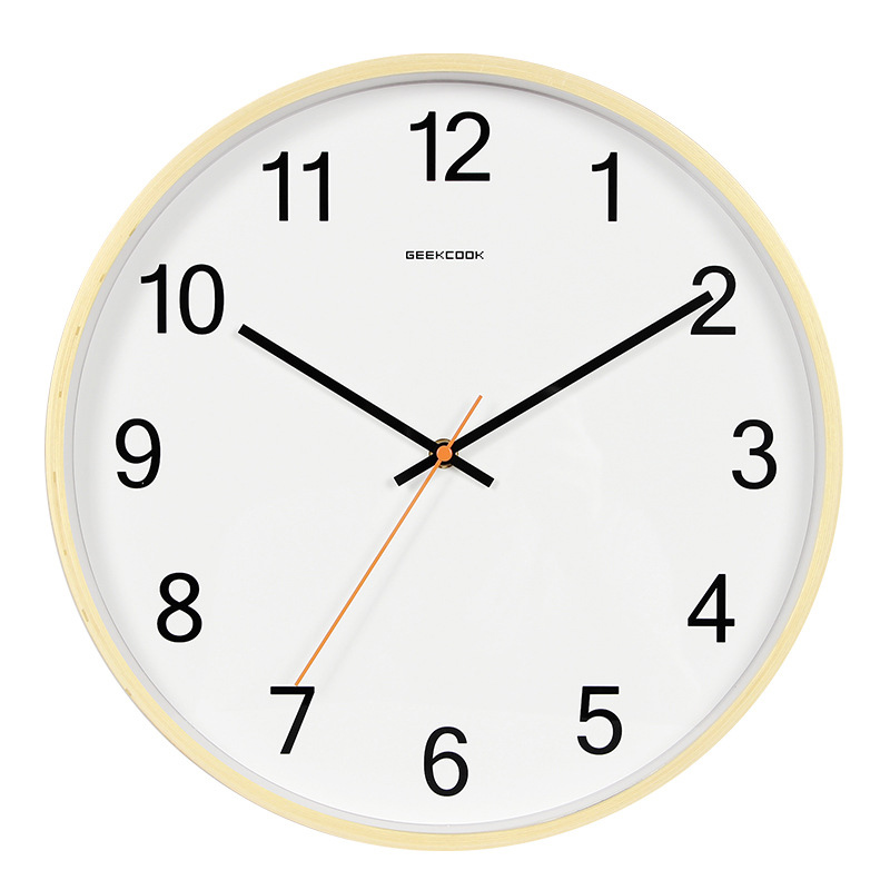 曲木挂钟超静音现代简约创意钟表家用客厅北欧时尚卧室圆形石英i.