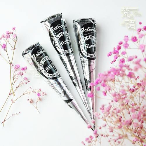 印度海娜纹身膏持久黑色彩绘