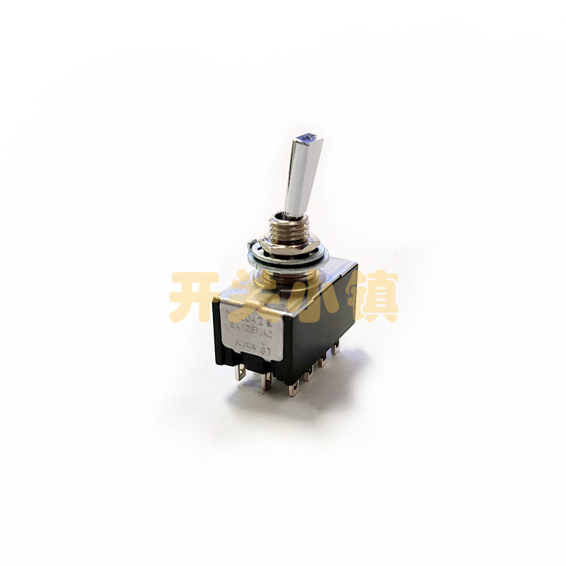 日本NKK进口6MM钮子开关 M-2042E 摇头开关 12脚2档扁柄 遥控手柄