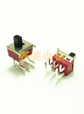 DAILYWELL台湾德利威拨动开关 6脚2档正弯滑动开关 G7 TS-11P Q15