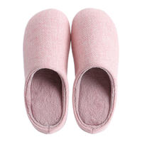 Machine-washable indoor home, couples, men and women, plush warm soft-soled anti-slip and silent floor, household cotton slippers for winter thumbnail 2