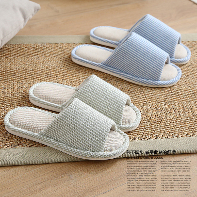 透气亚麻拖鞋女居家室内软底防滑麻布家用男大码夏季情侣棉麻拖鞋