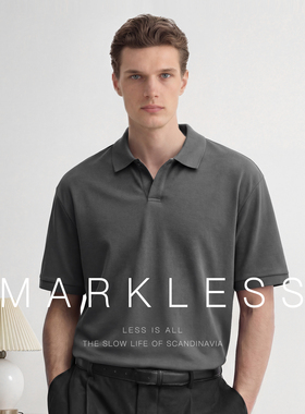 Markless透气通勤polo衫男士短袖 夏季商务休闲翻领纯色简约T恤